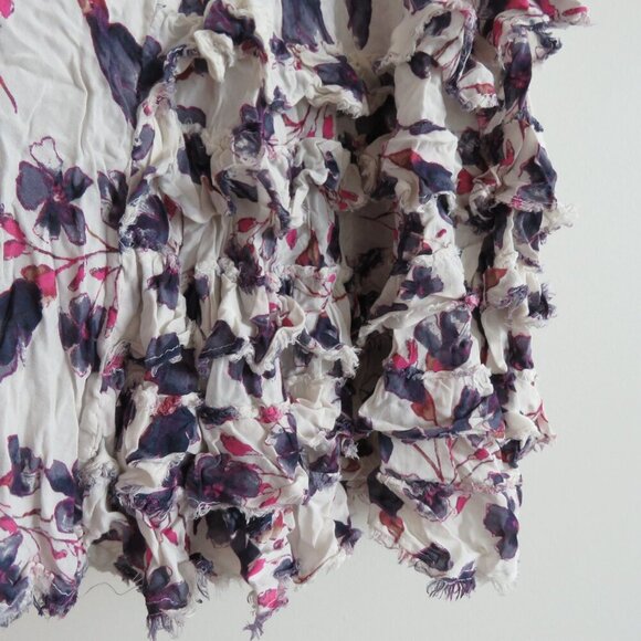 INTIMATELY FREE PEOPLE Flow Feathers Floral Ruffle Dress Boho Fairy Beach Size M - Picture 8 of 13